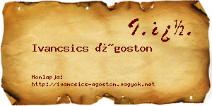 Ivancsics Ágoston névjegykártya